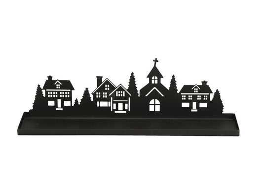Musta Tarjotin taloilla 35x8, korkeus 11cm