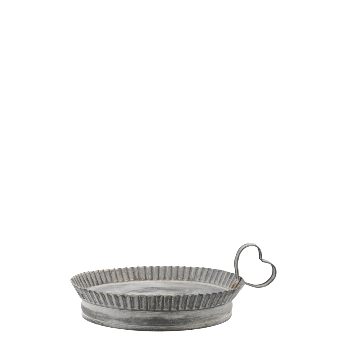 Chic Antique Tarjotin sydämenmuotoinen kahva ja aaltoileva reuna sinkki