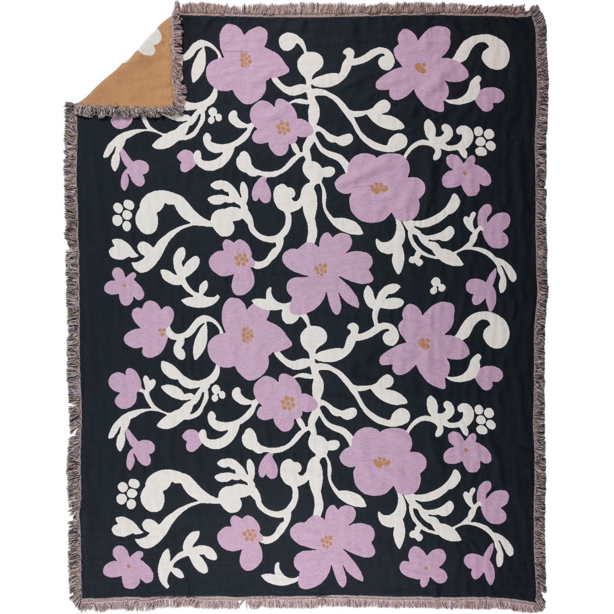 Ruusumalva Torkkupeitto Jacquard Tummanharmaa 130x170 cm