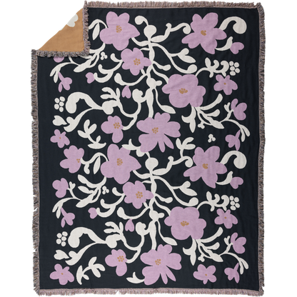 Ruusumalva Torkkupeitto Jacquard Tummanharmaa 130x170 cm