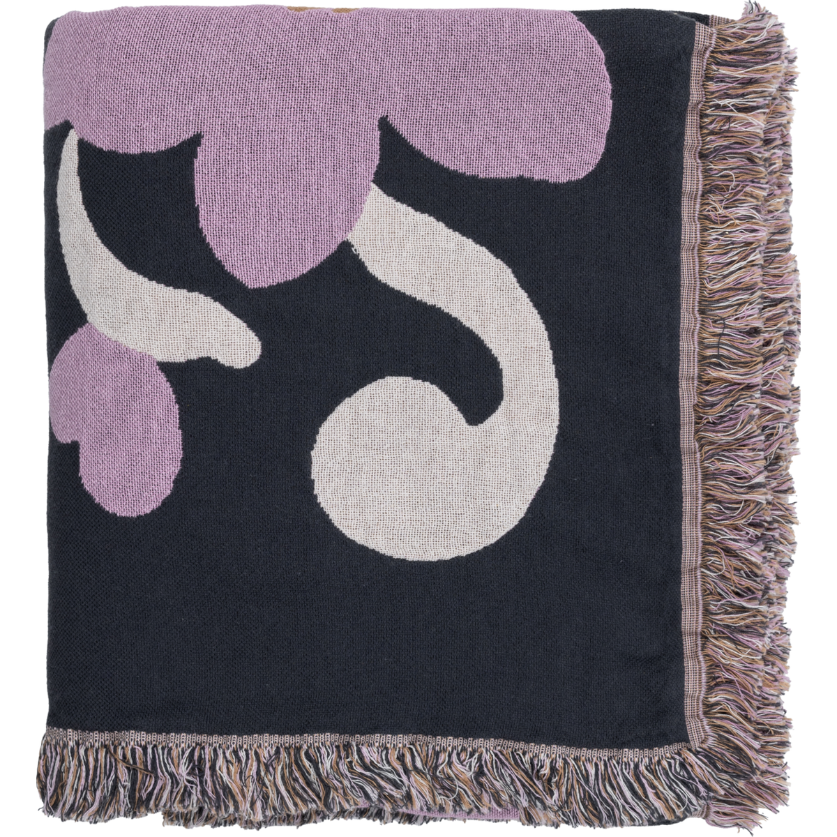 Ruusumalva Torkkupeitto Jacquard Tummanharmaa 130x170 cm