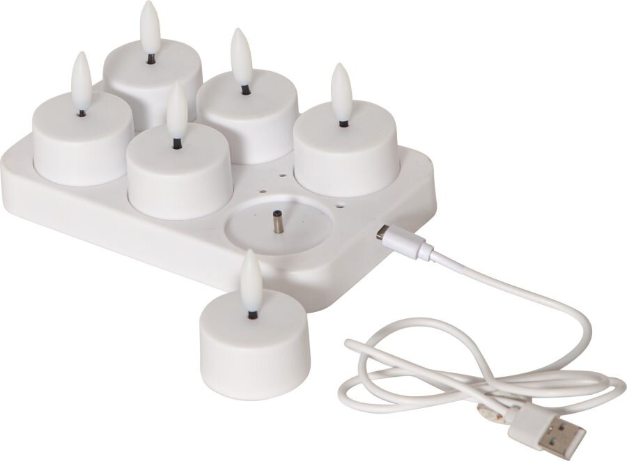 Flamme Charge ladattavat LED-tuikut 6 kpl
