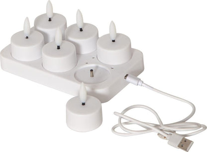Flamme Charge ladattavat LED-tuikut 6 kpl