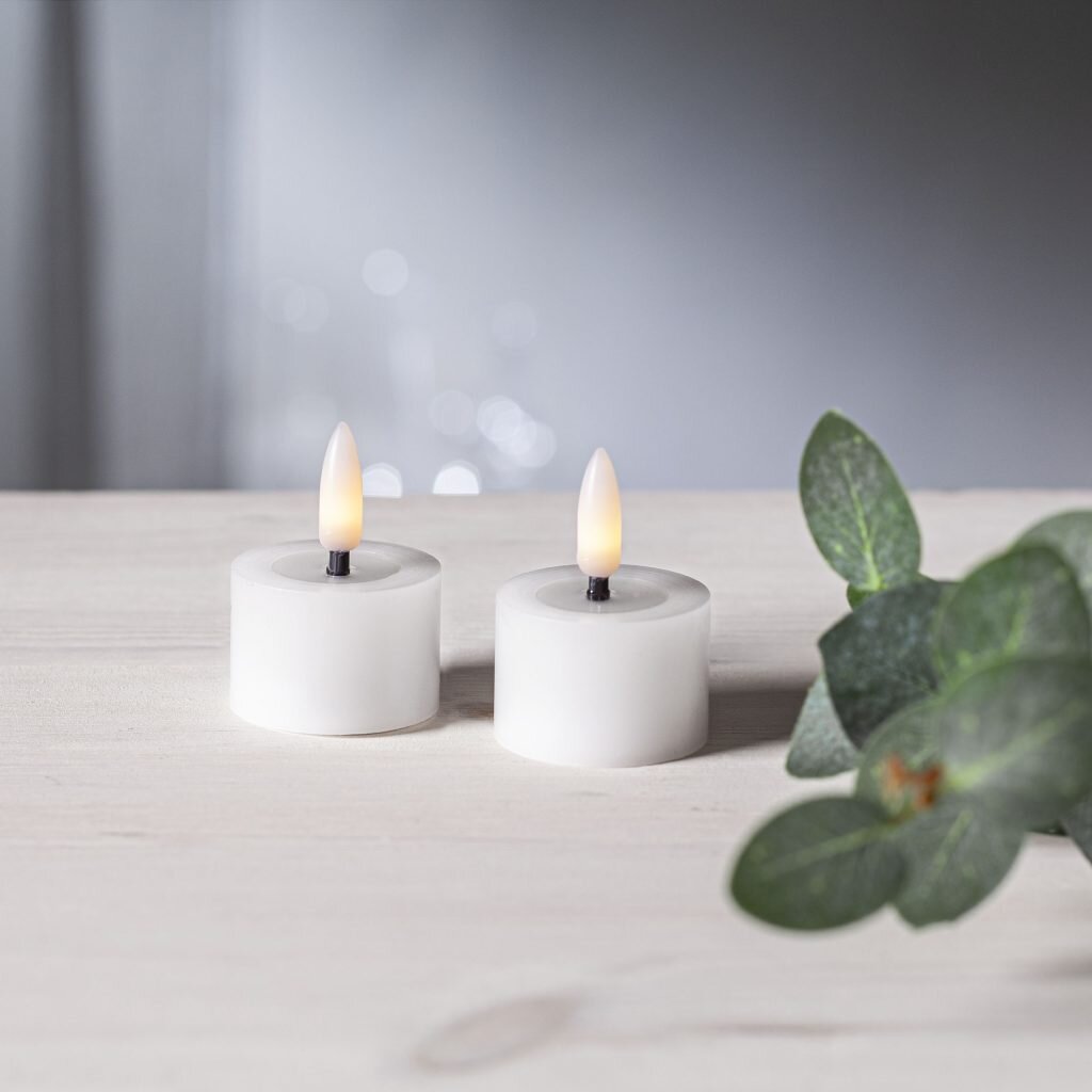 Flamme Flow LED tuikku 4cm valkoinen 2-pack