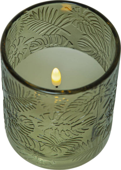 Flamme Leaf LED-pöytäkynttilä 12,5 cm vihreä