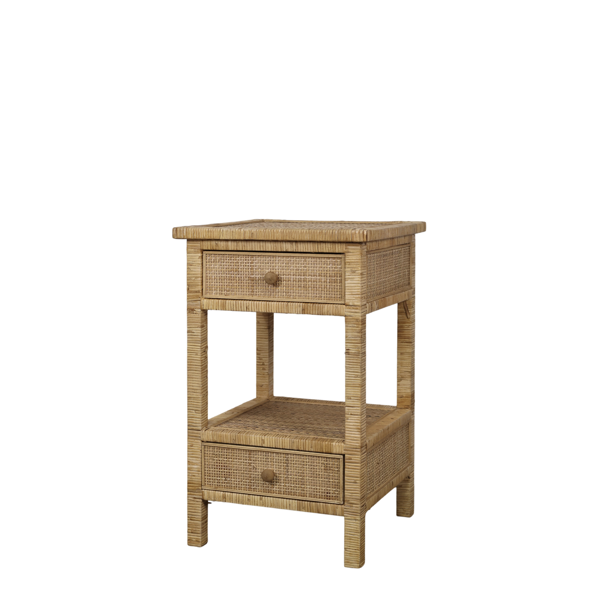 Punottu pöytä 2 laatikkoa 66x40x40 cm luonnonvärinen