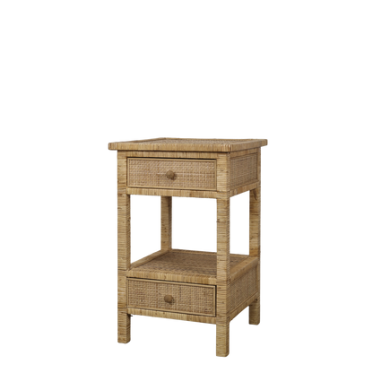 Punottu pöytä 2 laatikkoa 66x40x40 cm luonnonvärinen